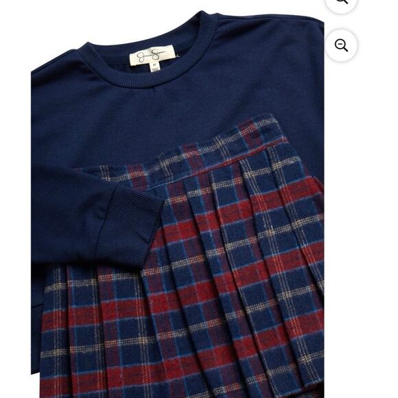 Jessica Simpson Girls' Red & Navy Plaid Skirt and Sweater Set, size 6 NEW - Picture 6 of 8